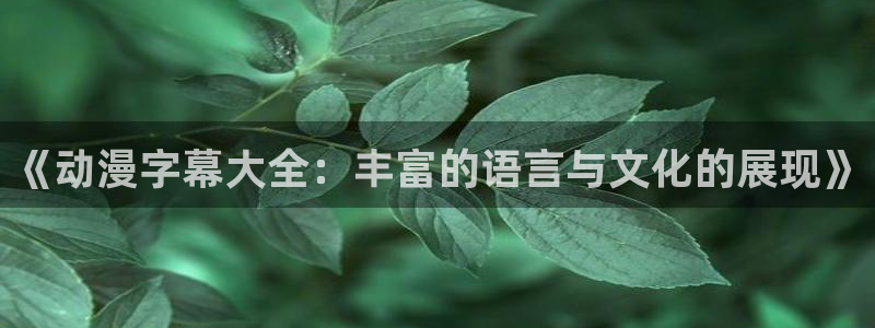 喵趣漫画大全阅读：《动漫字幕大全：丰富的语言与文化的展现》配图